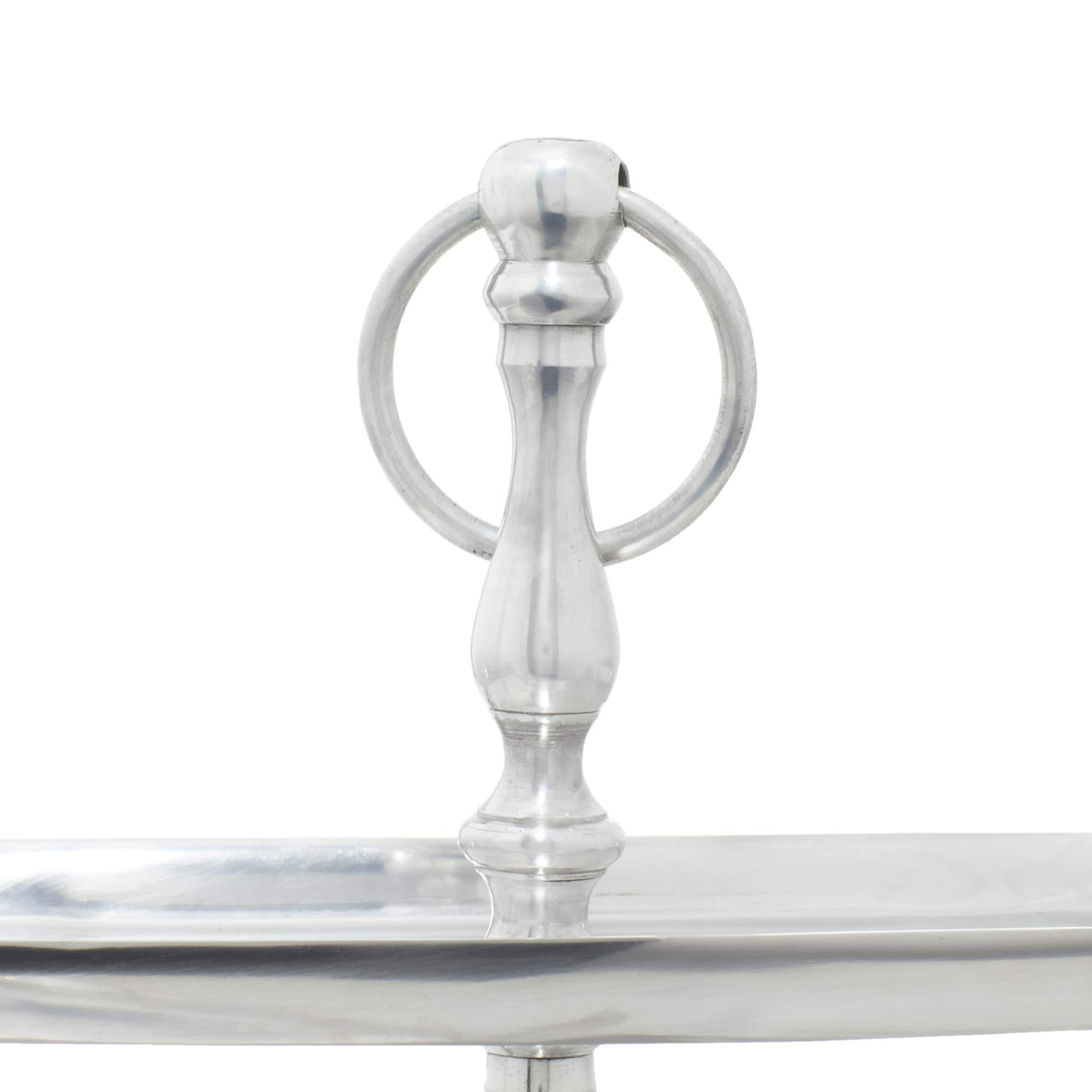 19" Silver Aluminum 3-Tier Tray Stand